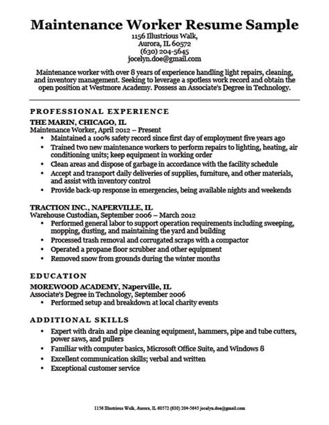 How To Write a Maintenance Worker Resume (With Example).